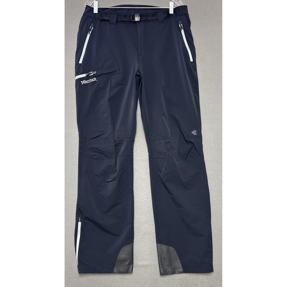 Marmot M3 Softshell Pants Mens Sz L 34x33 Black Stretch Nylon Hiking Ski Outdoor